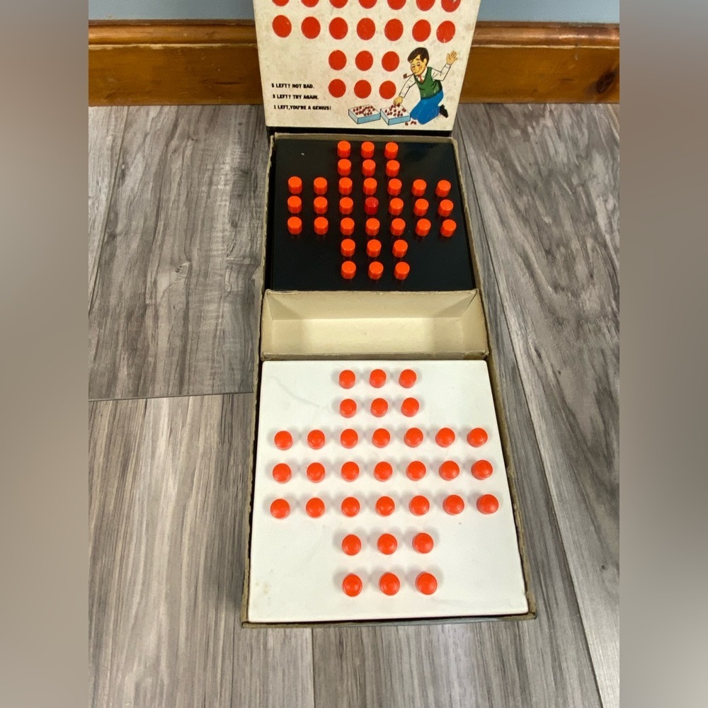 1975 Kohner DOUBLE HI-Q Game 2 Player Complete OG BOX Vintage No. 220 Solitaire - Picture 7 of 7